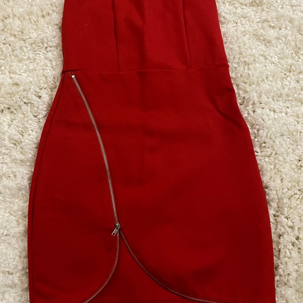 Superdown Nyla’s Red Strapless Front Zip Mini Dre… - image 4